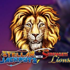 Official Jackpots logo: Stellar Jackpots with Serengeti Lions by Lightning Box Game at Vipzino Casino